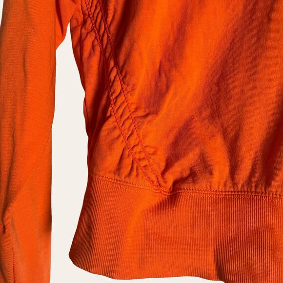 Athleta Sundown Puckered Orange Pullover Crewneck Sweatshirt Size Small - Picture 6 of 10